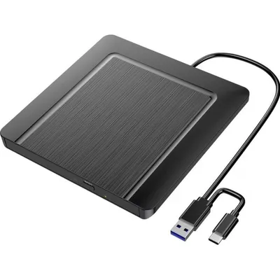 Externer DVD-Brenner Xlyne USB 2.0 und USB-C Schwarz