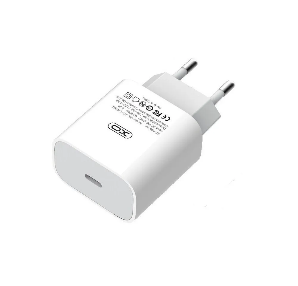 XO 18W Wandladegerät USB-C Netzteil Schnell Power Delivery weiß Smartphone-Ladegerät