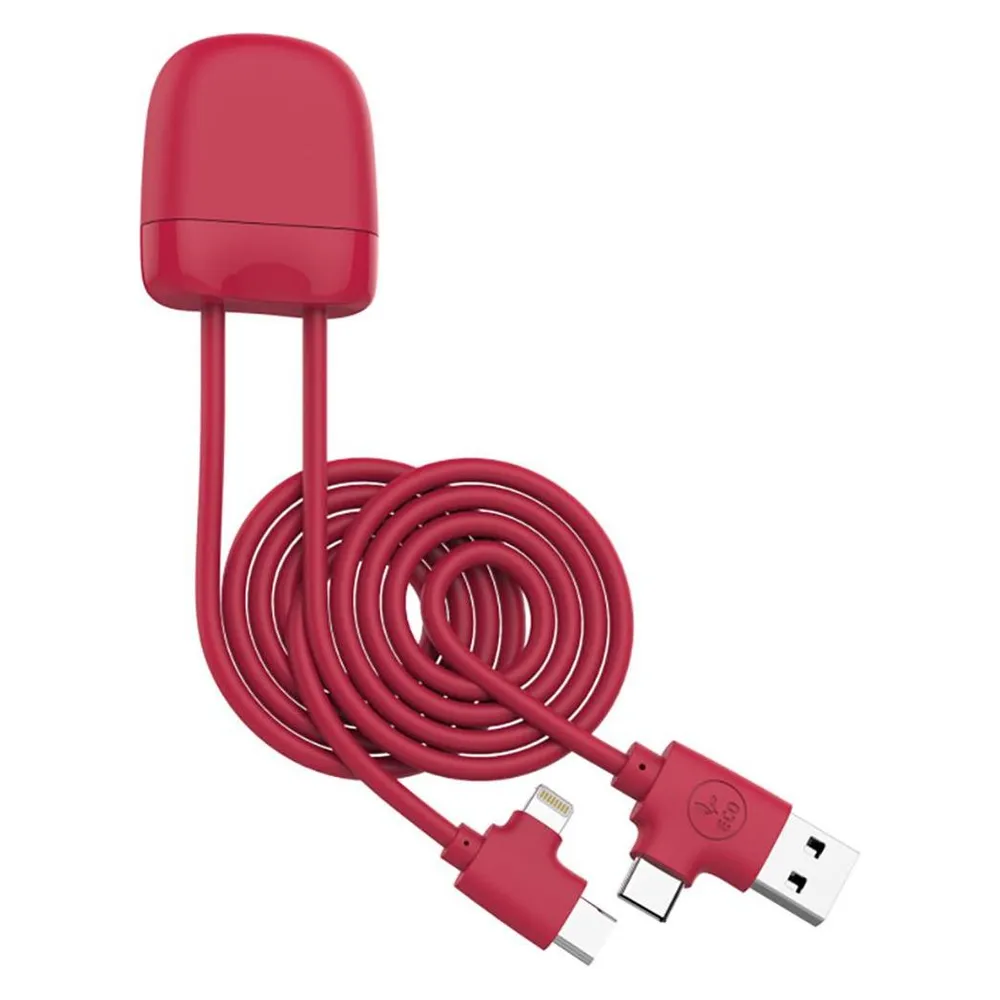 Xoopar USB A, USB C / USB C, Lightning-Kabel (1 m, USB 3.2 Gen 1)