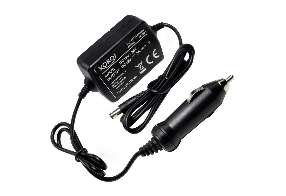 Xoro CA1224 Stabilisierter 12V / 24V KFZ Adapter für TV/Receiver KFZ Adapter (Spannungsstabilisierung, 12V/24V KFZ-Betrieb)