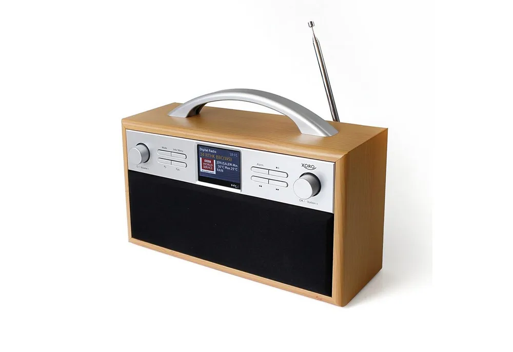 Xoro DAB 250 IR WLAN-Stereo-Internetradio DAB+ und FM Spotify Connect Internet-Radio (Internetradio, Digitalradio (DAB), FM-Tuner, Senderspeicher, Wecker, Snooze, Senderverwaltung, 4 W, Tragegriff und optionaler Batteriebetrieb für flexiblen Einsatz)