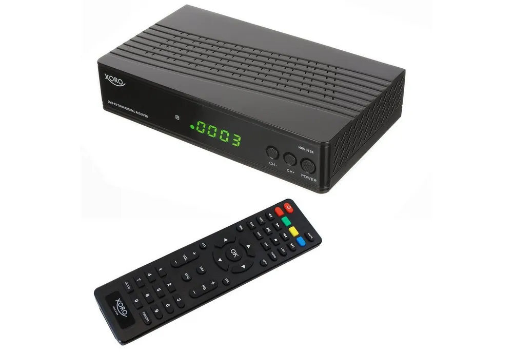 Xoro HRS 9194 TWIN, PVR Ready - 2 Aufnahmen gleichzeitig möglich, Full HD SAT-Receiver (LAN, DLNA, Video Portal, TWIN DVB‑S2 Tuner,USB‑Rekorder,HD Media Player,Kindersicherung)