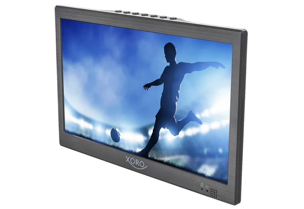 Xoro PTL 1015 V2 10.1 Zoll Tragbarer Fernseher mit DVB-T2 H.265/HEVC Tuner Portabler Monitor (25,6 cm/10.1 ", 1024 × 600 px, HD Ready, LCD mit LED‑Backlight, Tragbarer 10,1'' DVB‑T2 Fernseher mit Akku, HDMI und Mediaplayer)
