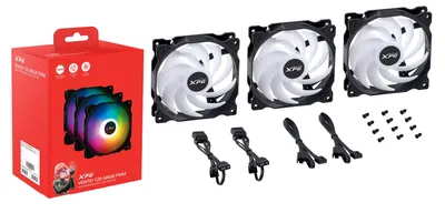 Ventilador suplementario XPG VENTO 120 ARGB PWM 120mm 1850RPM Pack 3 ARGB