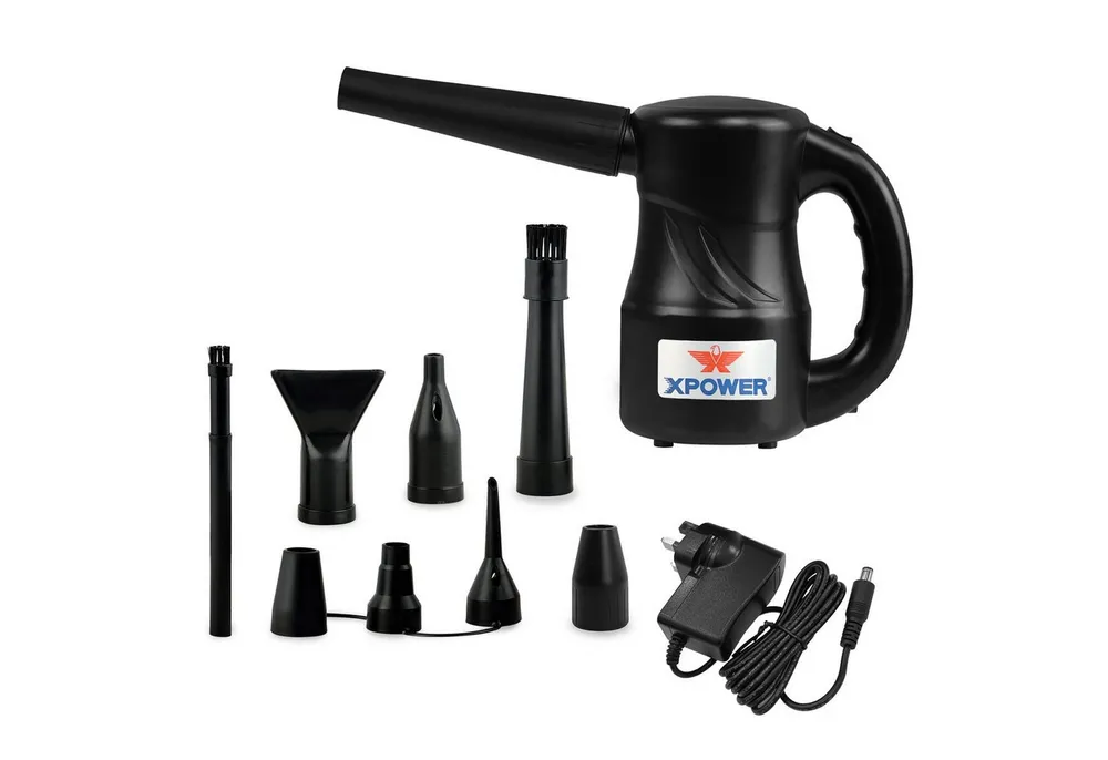 XPOWER Akku-Handstaubsauger A-2B Akku-Handstaubsauger Air Duster Wiederaufladbar Druckluftspray, 175 W, beutellos, 3 Aufsätzen,USB-C, Ladestation