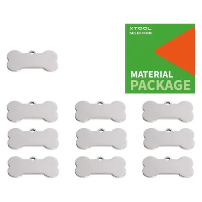 XTool Bone-Shaped Stainless Steel Dog Tag - 10 pcs