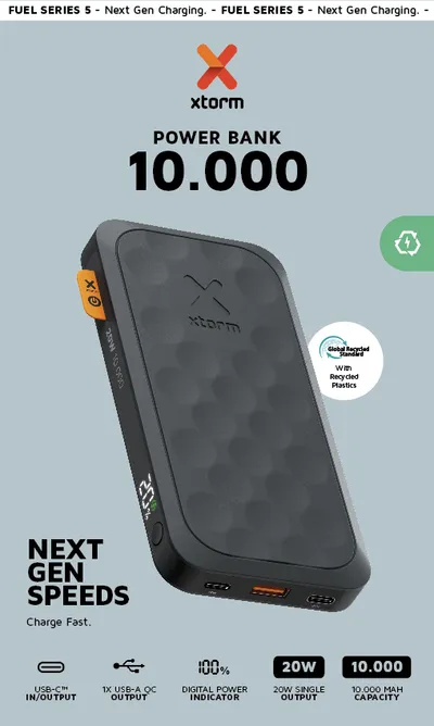 20W Fuel Series Powerbank 10.000mAh Midnight Black (64124)