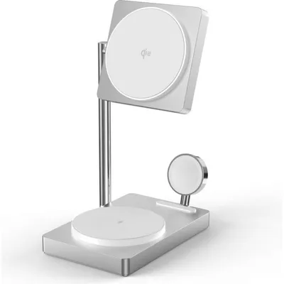 Kabelloses Ladegerät XtremeMac X-Station 3-in-1 grau MagSafe Qi