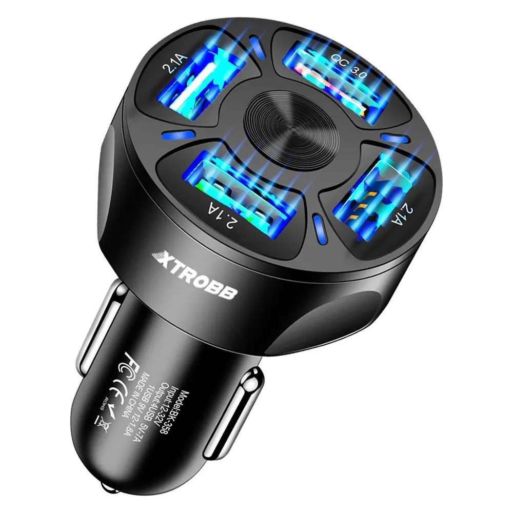 Xtrobb Autoladegerät - 4 USB-Anschlüsse