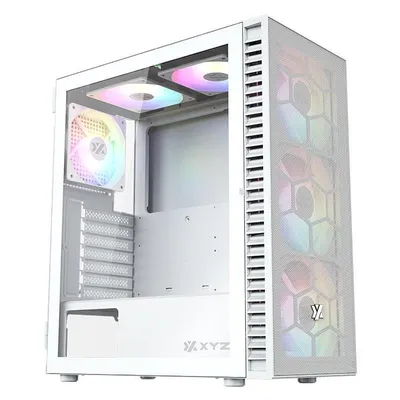 Gehause xyz AIRONE 100 Mesh 6x ARGB Lufter Glas Seitenteil Weiss