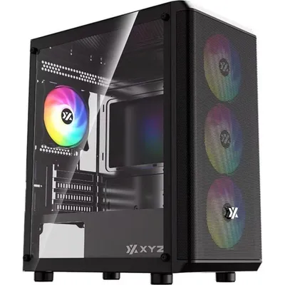 PC-Gehäuse Mini Tower Micro ATX xyz X-CS-AIRONE60LT-M-B Schwarz