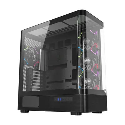 XYZ Quantum Chassis 4 A-RGB-Lüfter Gebogenes Glas ATX/MATX/MITX USB-C Panorama