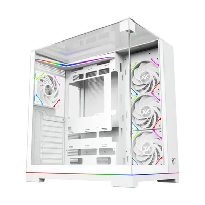 XYZ Tesseract Crystal 3D/4x Vortex A-RGB/ATX/USB PC-Gaming-Gehäuse C/Schwarz