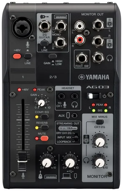 Audio Interface Yamaha AG03MK2 3 Kanäle 24 Bit 192 kHz USB Schwarz