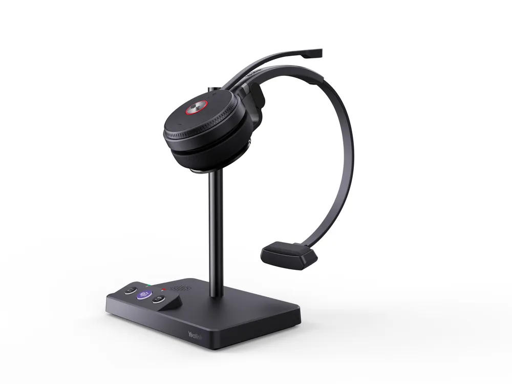 Yealink WH62 Mono kabellose DECT Headsets mit Geräuschunterdrückung für Büro schwarz