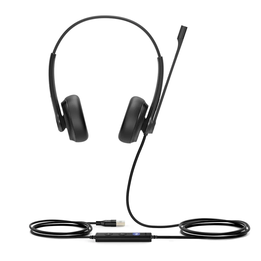 Yealink UH34 Dual Teams Headset mit USB-A Kabel, Geräuschunterdrückung, Büro, schwarz