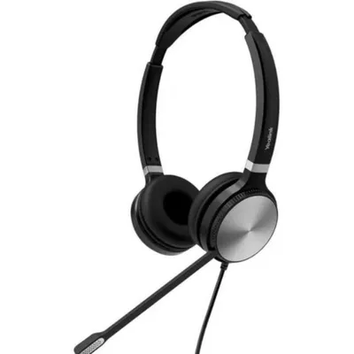 Auriculares Yealink YHS36 Dual con cable RJ9 para Büro y Call Center mit Geräuschunterdrückung, Mikrofon, Stereo, Schwarz