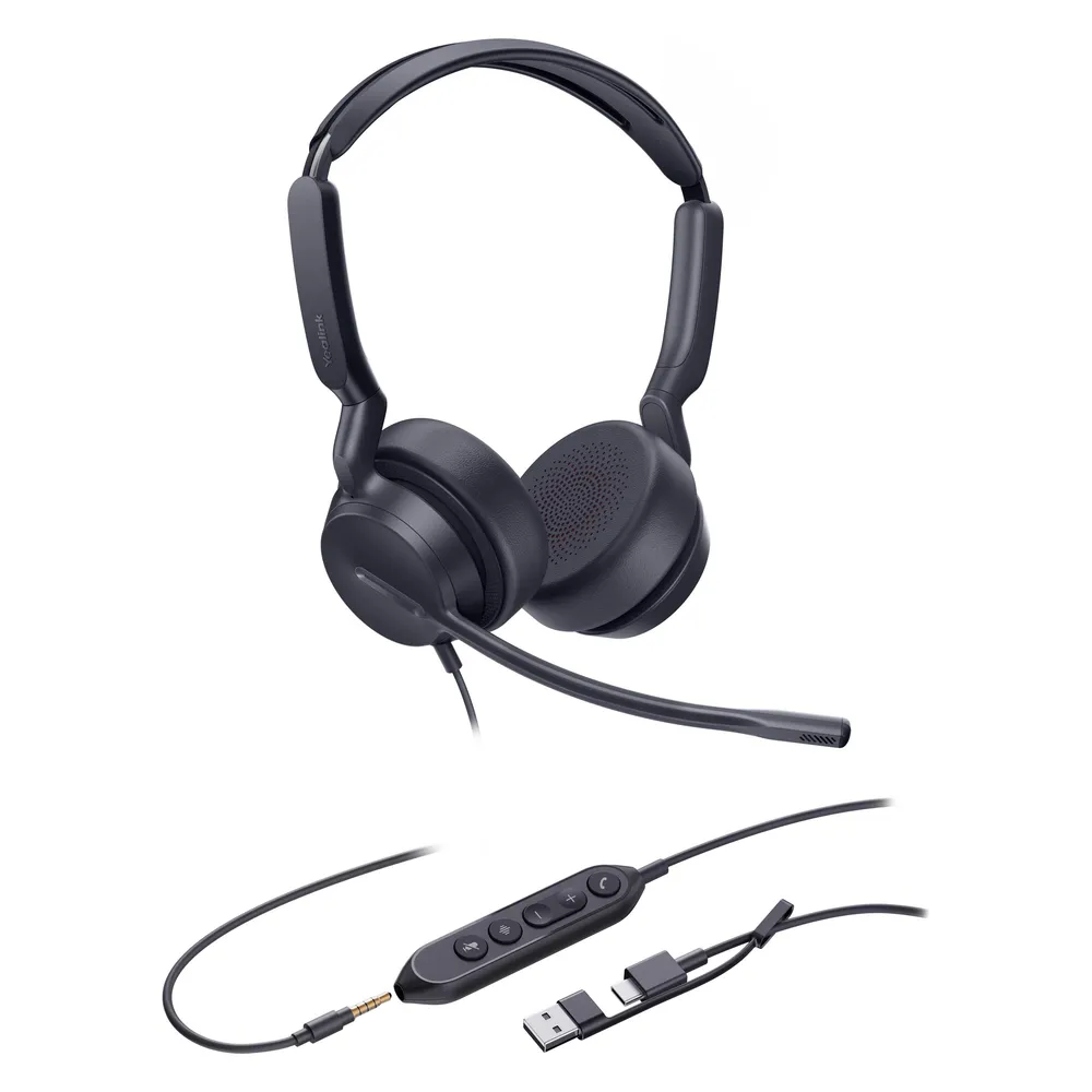 Yealink UH 42 kabelgebundene USB-C On Ear Kopfhörer für Büro
