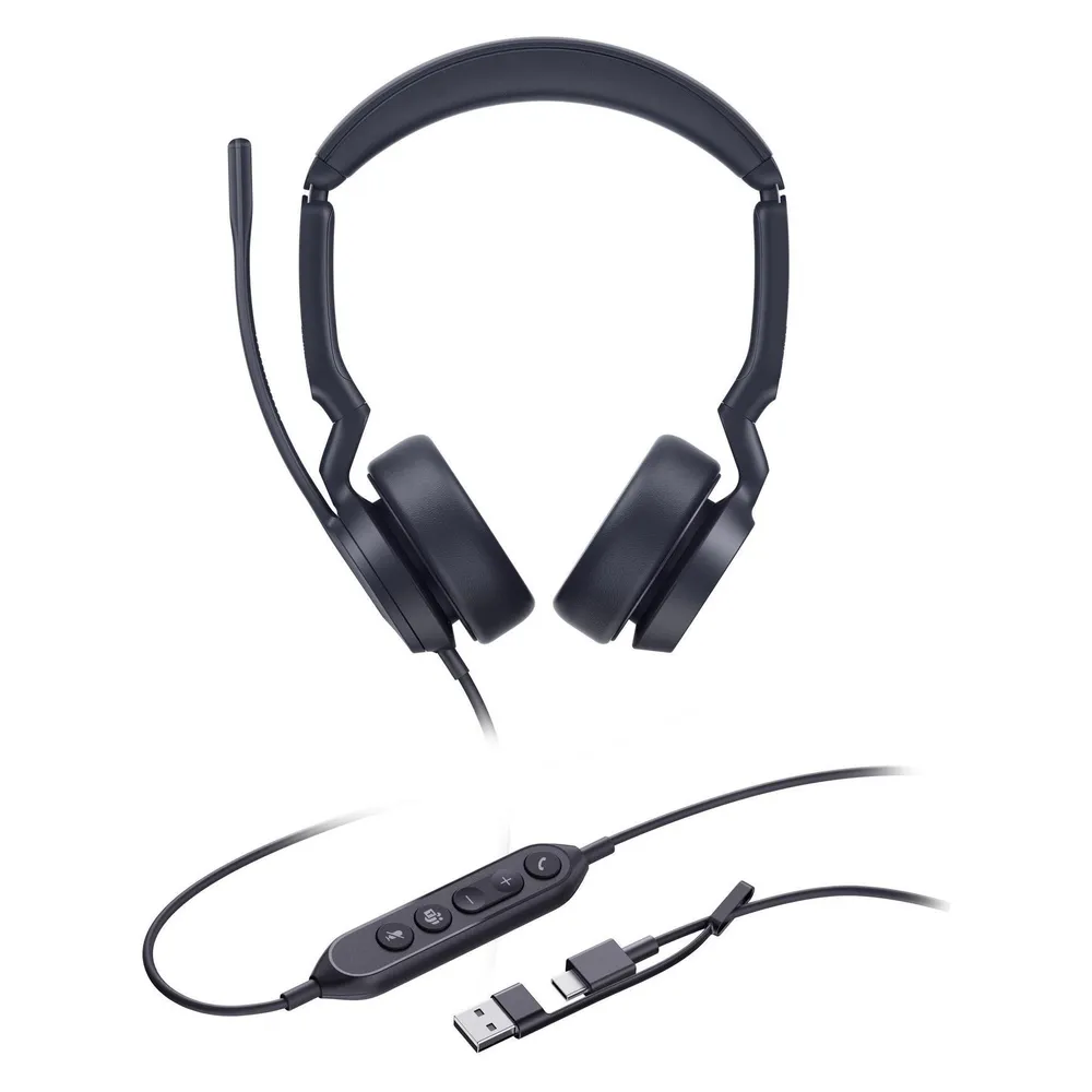 Auriculares Yealink UH44 Dual Teams kabelgebunden USB-A/USB-C Office Microsoft Teams Schwarz