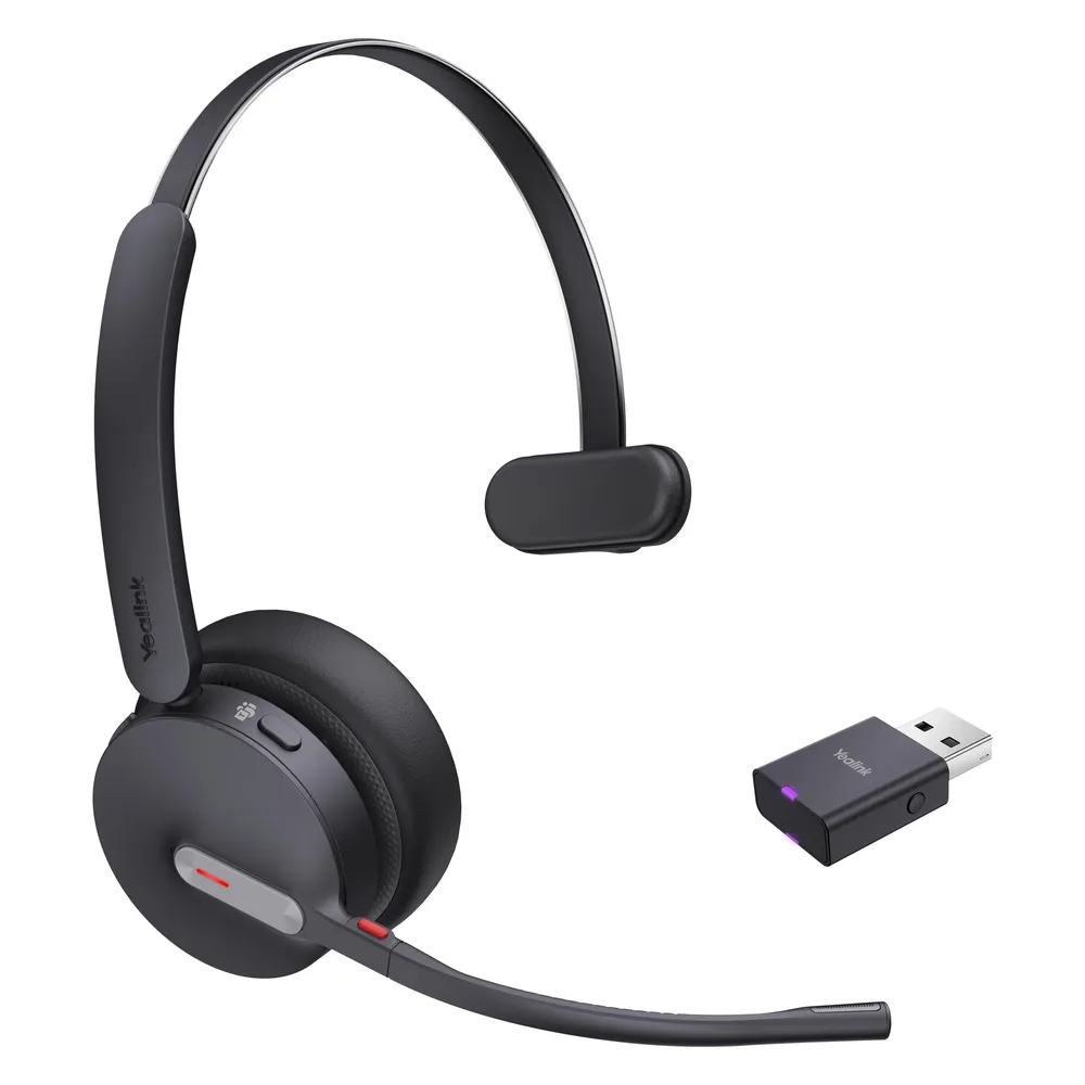 Auriculares Yealink WH64 Hybrid Mono inalámbricos Bluetooth y DECT para oficina con Cancelación de Ruido