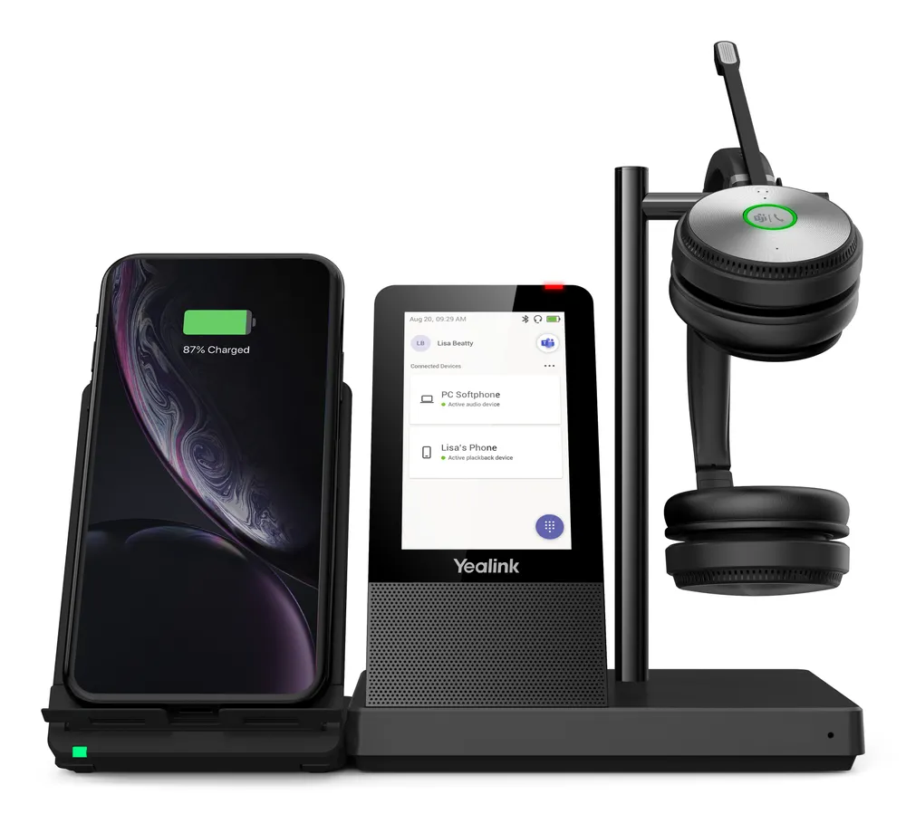 Auriculares Yealink WH66 Dual Teams inalámbricos Bluetooth con Cancelación de Ruido para oficina negros