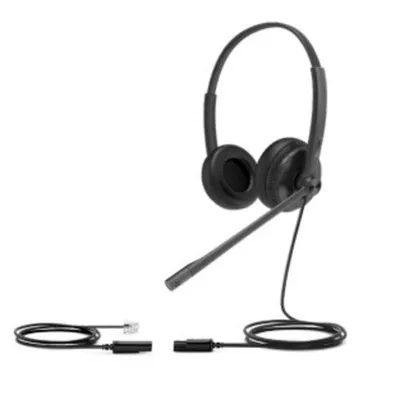 Headset Yealink YHS34 Lite Dual kabelgebunden jack Büro/Callcenter Mikrofon schwarz