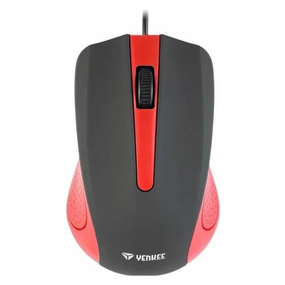 Maus Yenkee YMS 1015RD USB 1000 DPI Ergonomisch Schwarz/Rot 3 Tasten