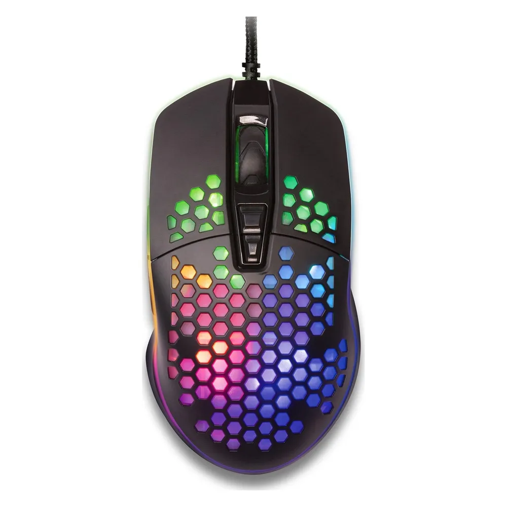 Maus Yenkee YMS 3030BK Shotgun USB 6400 DPI RGB 7 Tasten Schwarz