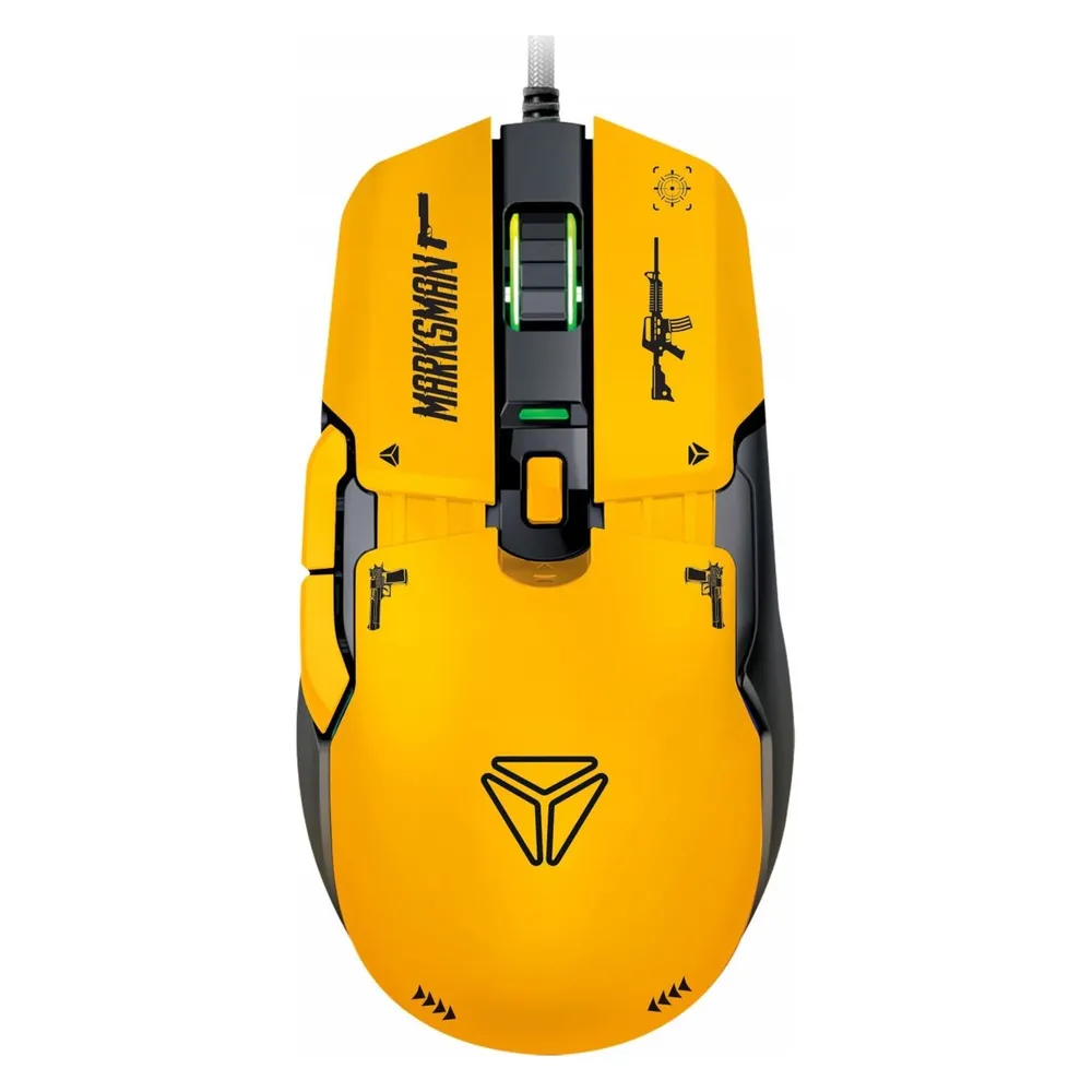 Ratón Yenkee YMS 3600YW Marksman USB 12400DPI RGB Modular 6 Tasten Schwarz
