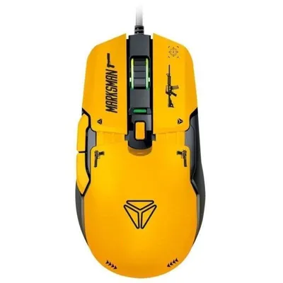 Ratón Yenkee YMS 3600YW Marksman USB 12400DPI RGB Modular 6 Tasten Schwarz