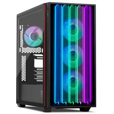 Yeyian Mirage S Mid Tower gehärtetes Glas ARGB USB-C 3.2 Schwarz