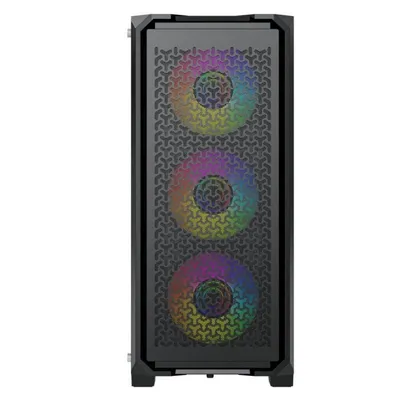 Yeyian VAULT YCM-APVAU-G1 ATX-Gaming-PC-Gehäuse, gehärtetes Glas, schwarzer Stahl, 4 Lüfter