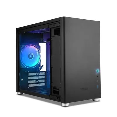 Yeyian Hussar Micro ATX gehärtetes Glas USB 3.2