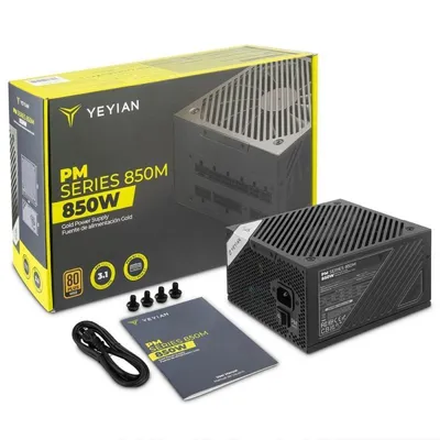 Fuente de Alimentación Yeyian 850W Certificación 80 PLUS Gold Modelo YFG-8503M-P1 Full-Modular