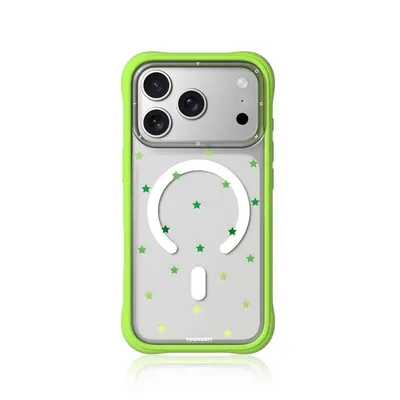 Handyhülle Youngkit CH Star Dot Magnetisch Transparent Grün für iPhone 17 Pro Max