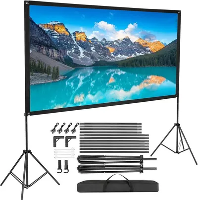 Youyijia 100" Leinwand Beamer mit Ständer Rahmenleinwand