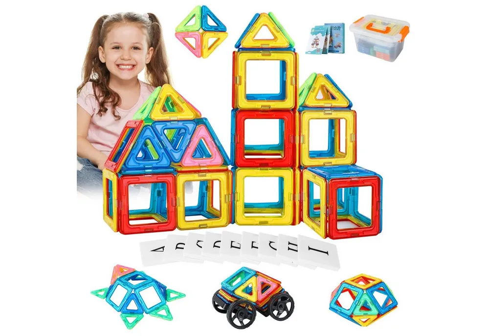 Youyijia Magnetische Bausteine 119tlg Magnete Bauklötze magnetisches Ladekabel