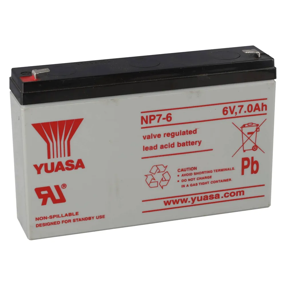 Yuasa NP7-6 Akku Blei PB 6 Volt 7Ah Faston 4,8mm