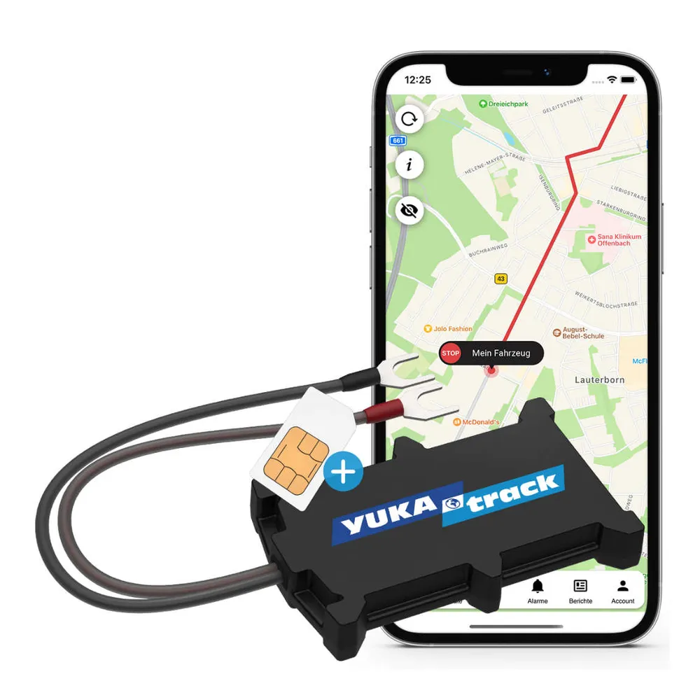 YUKAtrack easyWire (2G) - Fahrzeug GPS Ortung Europaweit - Schwarz