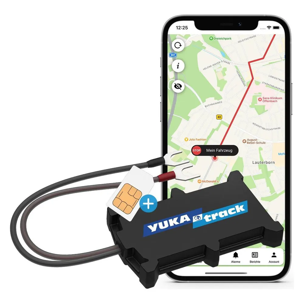 YUKAtrack easyWire (4G) - Fahrzeug GPS Ortung Europaweit - Schwarz