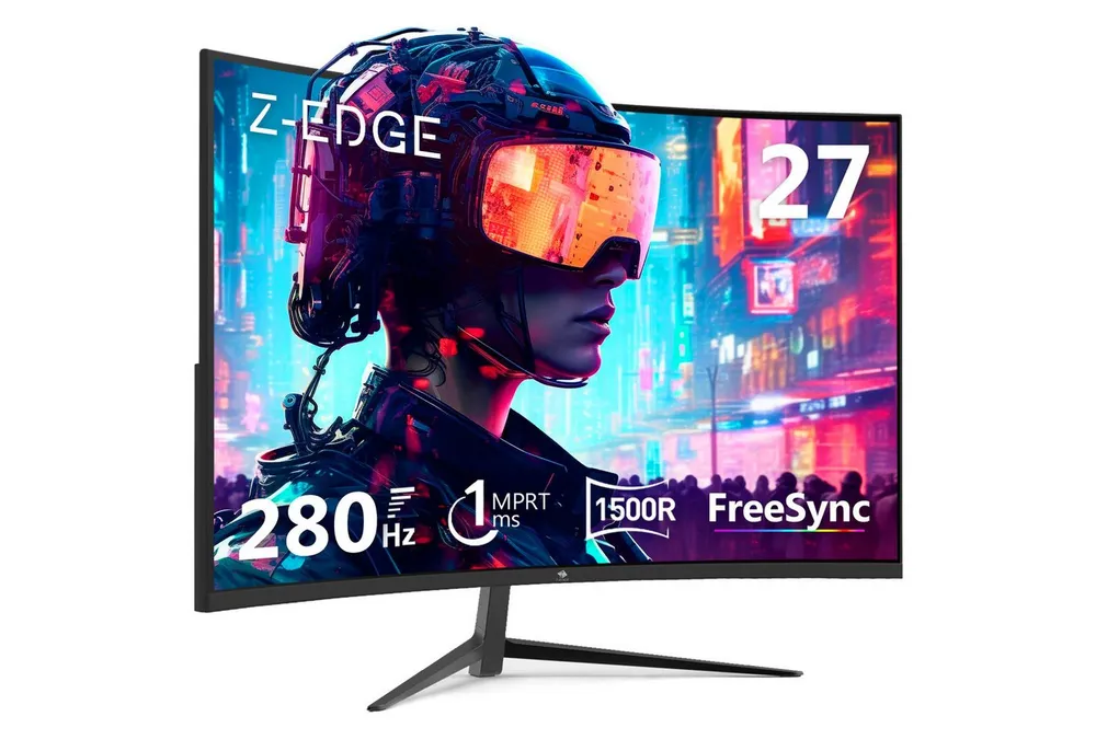 Z-EDGE 27 Zoll FHD LED 280Hz 1ms MPRT 16:9 Curved Gaming LED-Monitor (1920x1080 px, 1 ms Reaktionszeit, 280 Hz, LCD)