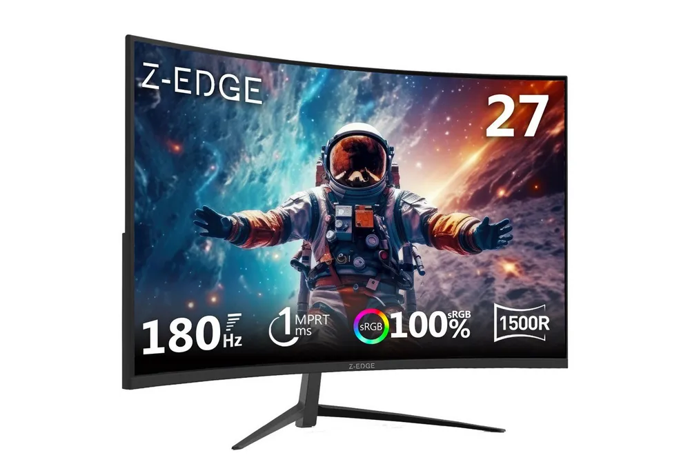 Z-EDGE LED Curved-Gaming-Monitor (69 cm/27 ", FHD 1920x1080 px, HD, 1 ms Reaktionszeit, 180 Hz, LCD, 1500R)