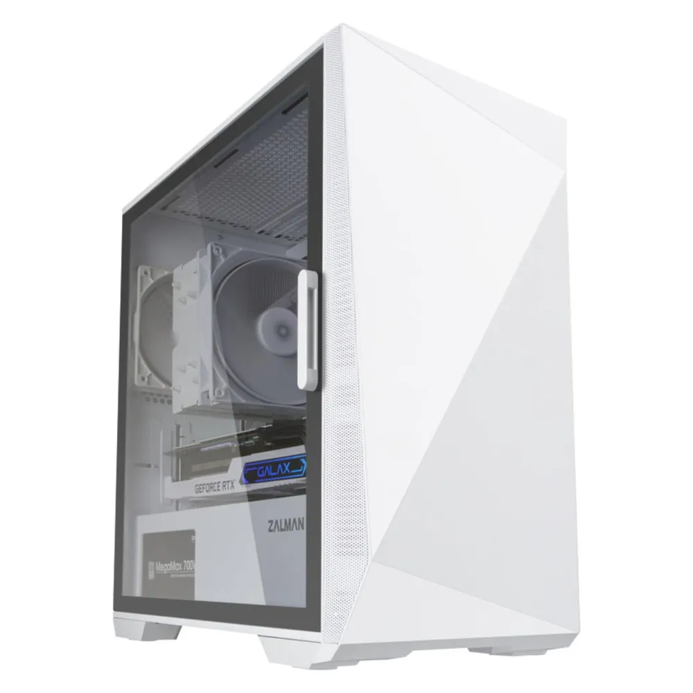 Zalman Z1 Iceberg Micro-ATX Gehäuse 3xvent 120mm 2xUSB 3.0 Weiß Ohne Netzteil