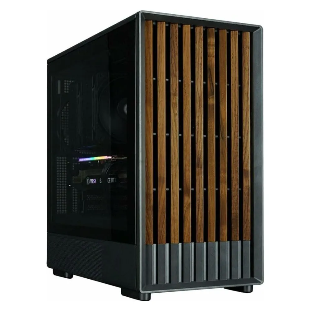 PC-Gehäuse Zalman P10 NAMU Black Mini Tower Glaspanel Holzfront