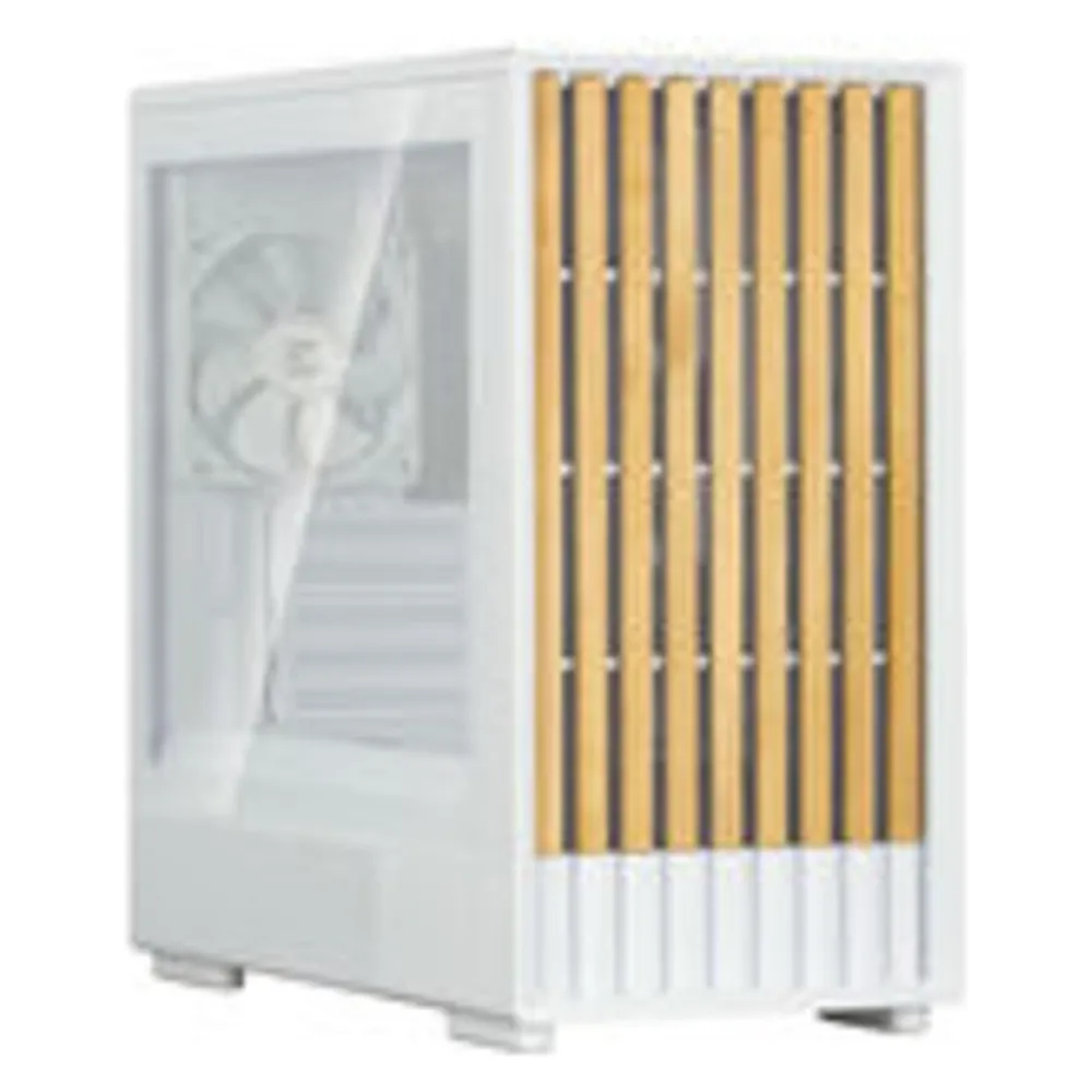PC-Gehäuse Zalman P10 NAMU WHITE Midi Tower Glas Holzfront ATX/Micro ATX