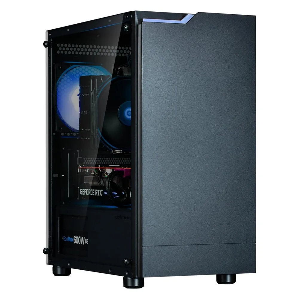 Gehäuse Zalman T4 PLUS Mini Tower Schwarz micro ATX Mini-ITX Gehärtetes Glas Gaming
