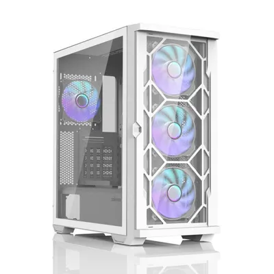 ATX-Gehäuse Zalman Z10 Duo Weiß ARGB USB-C Glas Seitenteil