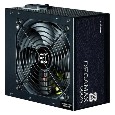 Netzteil Zalman 600W 80+ ATX Modell Decamax Schwarz mit 120mm Lüfter