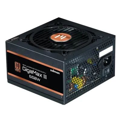 Netzteil Zalman 650W 80 PLUS Bronze GigaMax III Semi-Modular FDB-Lüfter Schwarz