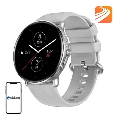 Zeblaze GTR 3 Pro Bluetooth 1,43'' Silber Silikonarmband M IP68 SpO2 Herzfrequenzmesser
